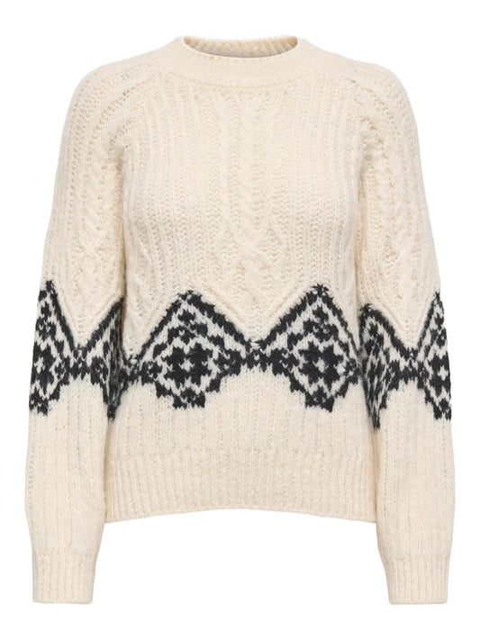 JDYNAOMI L/S RAGLAN JACQ CABLE PULL