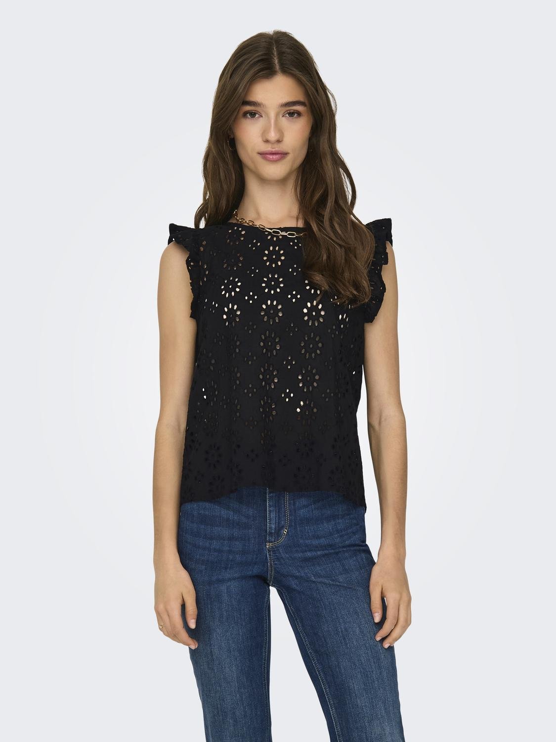 JDYVOLA S/L EMBROIDERY TOP