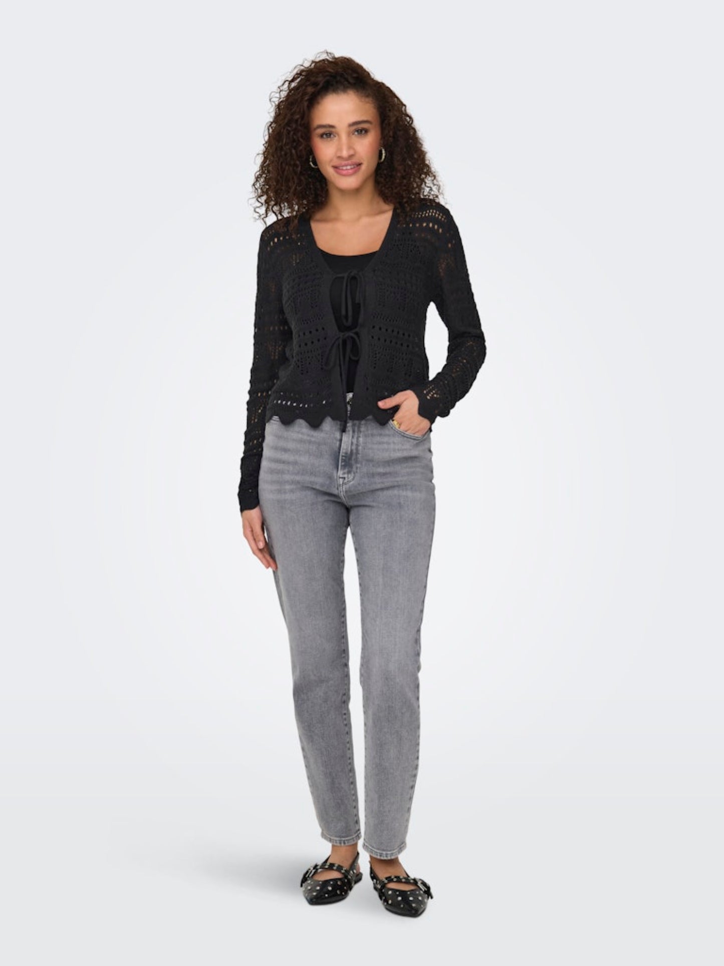 JDYSUN LAY L/S V-NECK TIE CARDIGAN