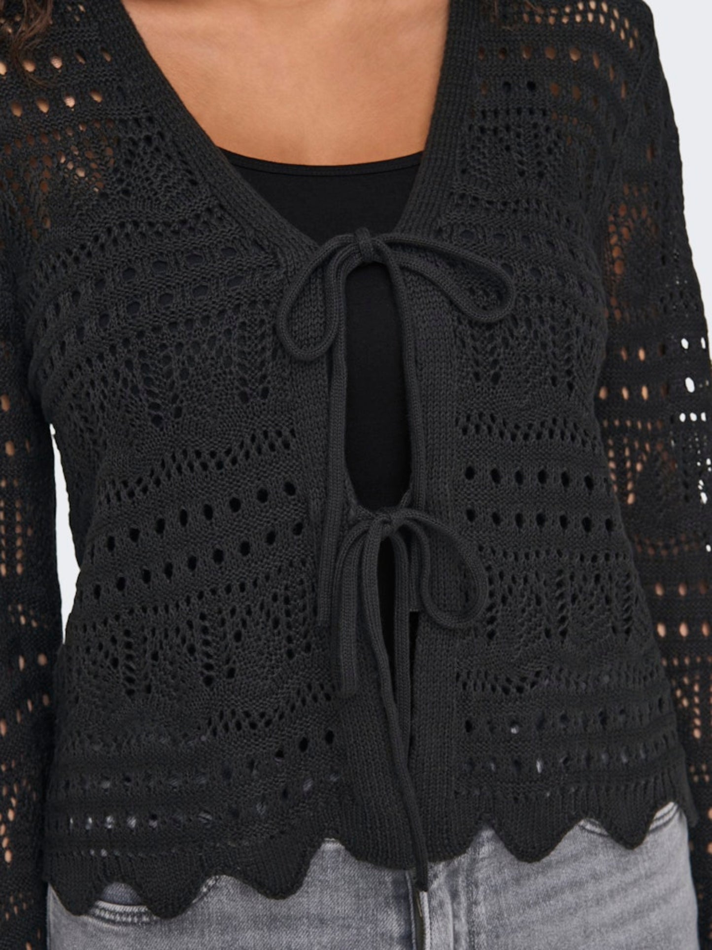 JDYSUN LAY L/S V-NECK TIE CARDIGAN