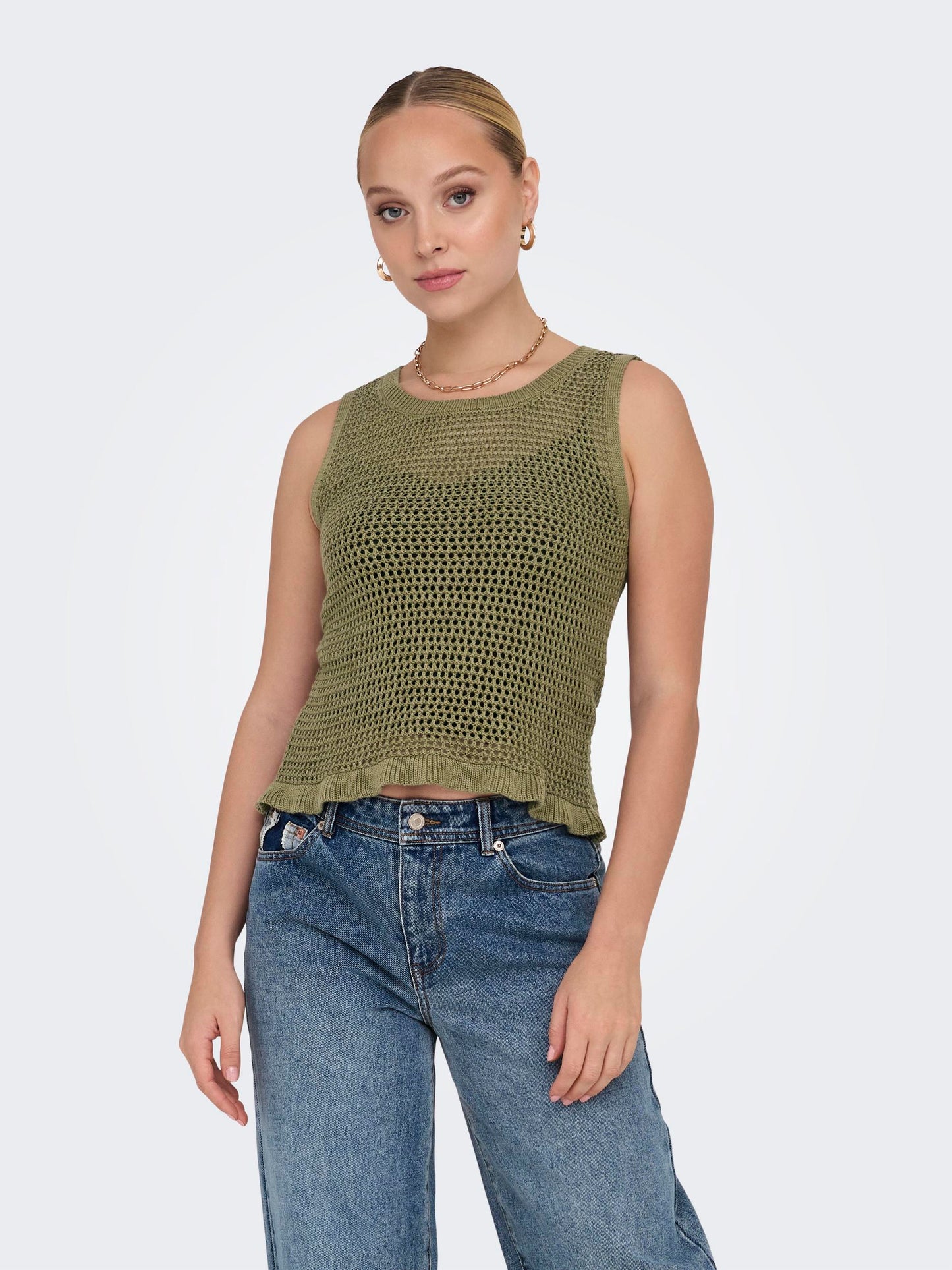 JDYTIKKA S/L STRUCTURE FRILL TOP