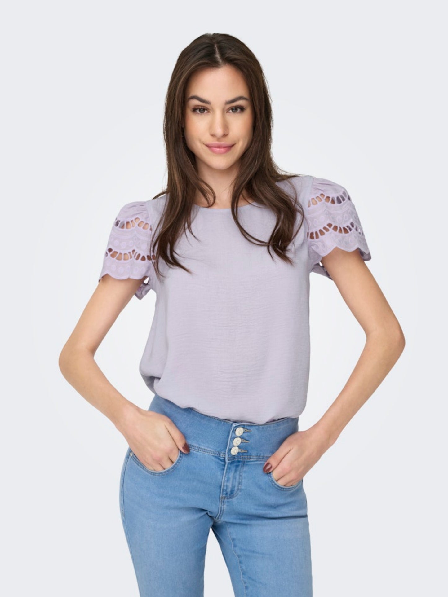 JDYHANNAH LIFE S/S LACE TOP