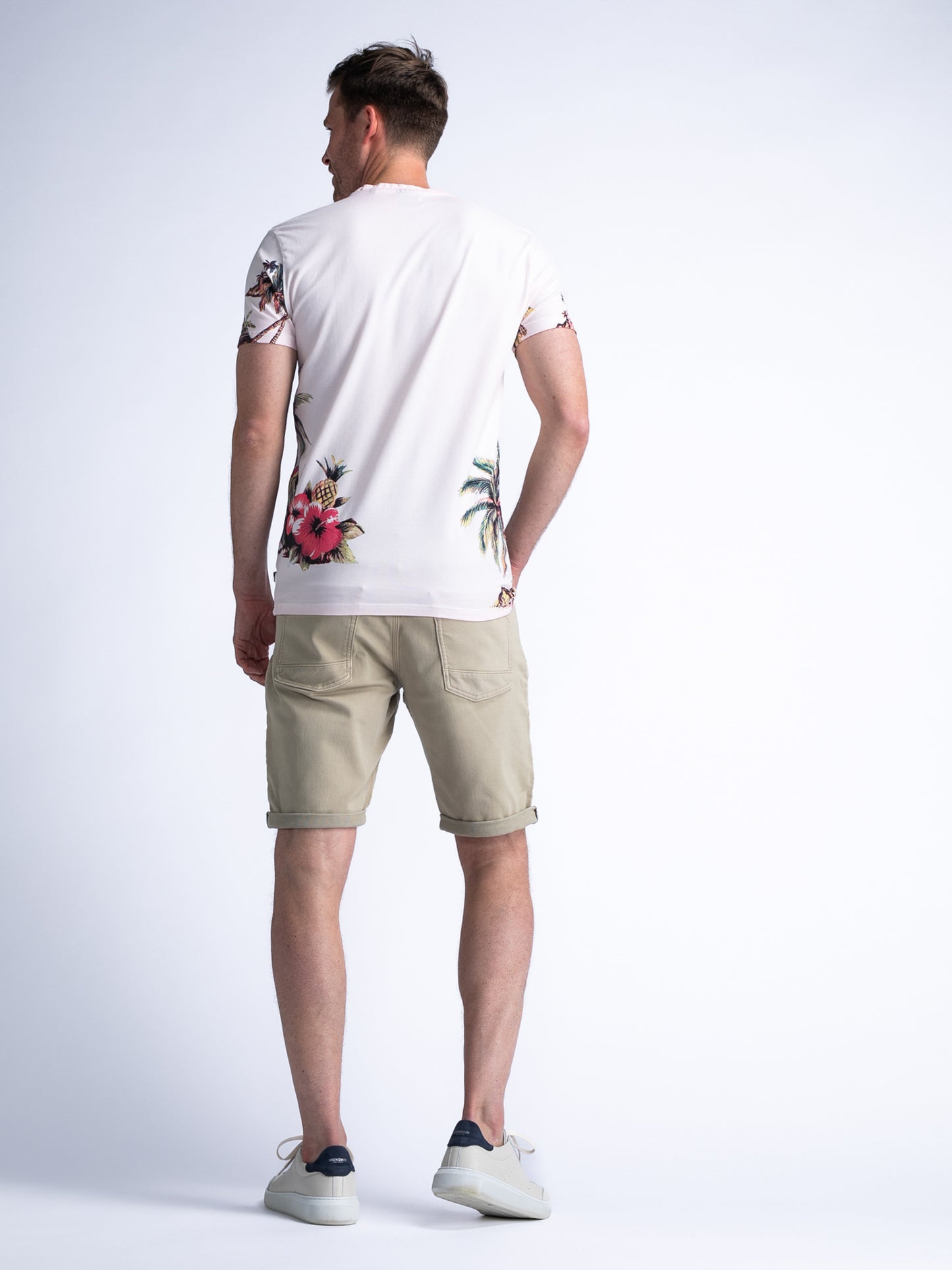 Men T-Shirt met botanische print