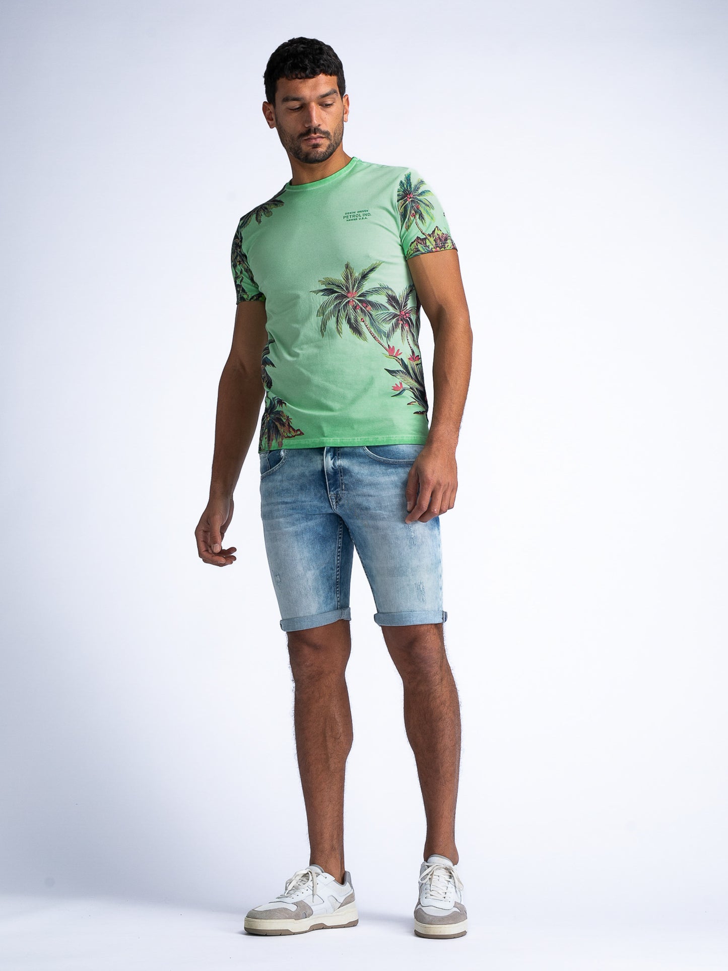 Men T-Shirt met botanische print