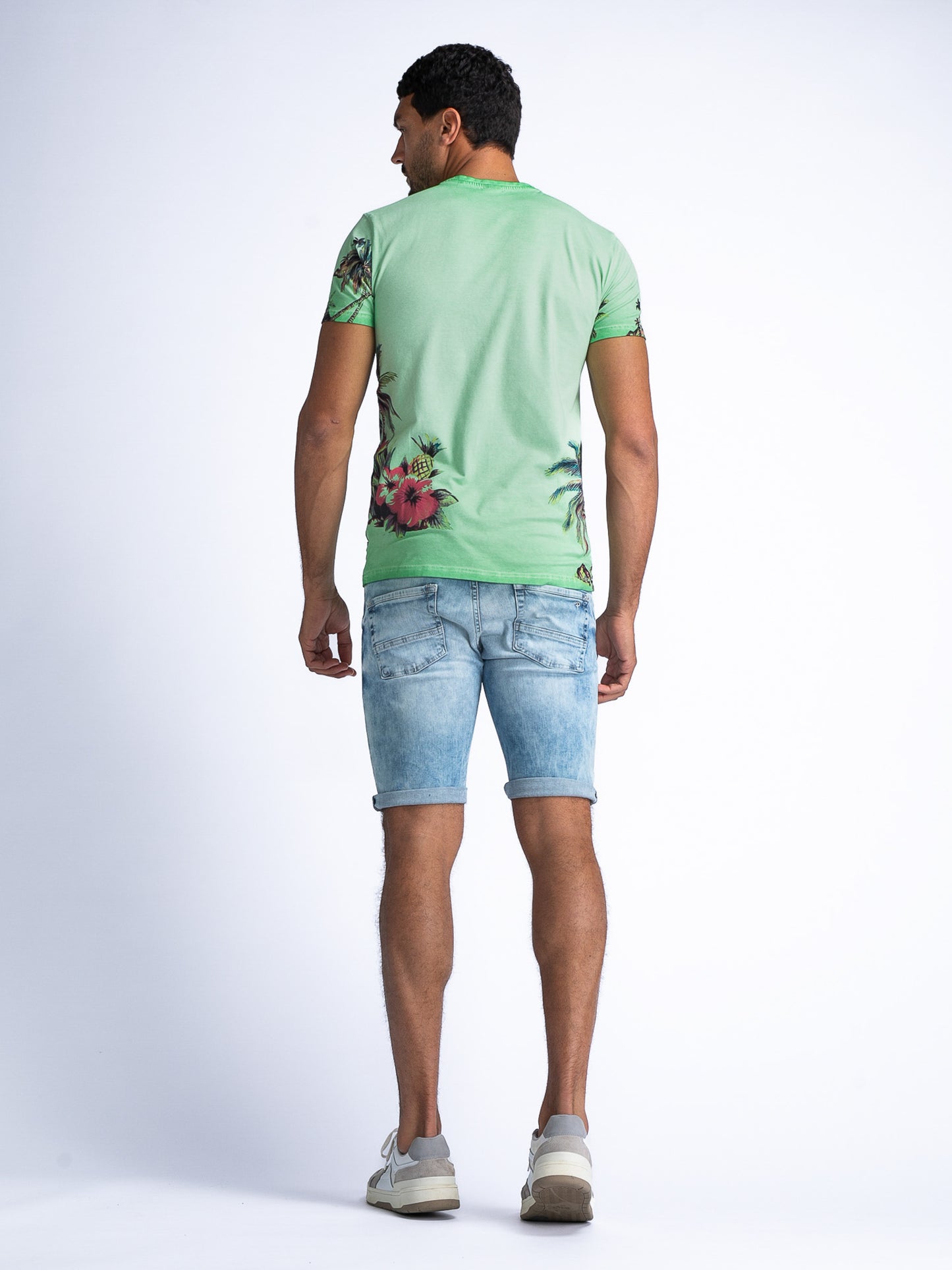 Men T-Shirt met botanische print