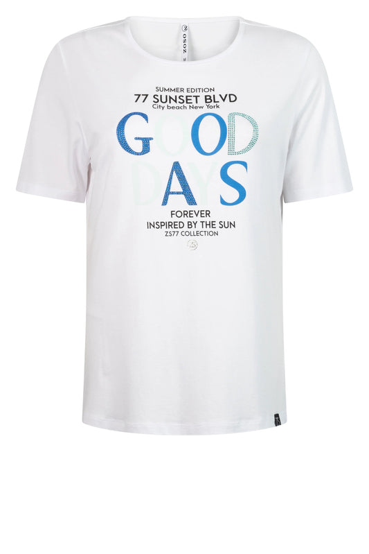 T-shirt Sunset Print White Strong