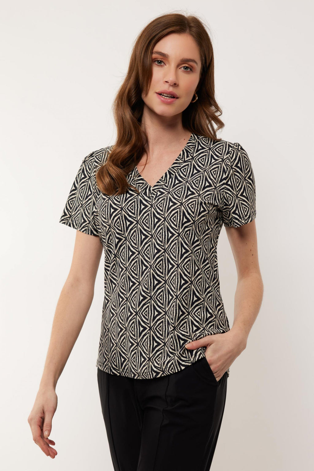 Dila top Offwhite/Zwart