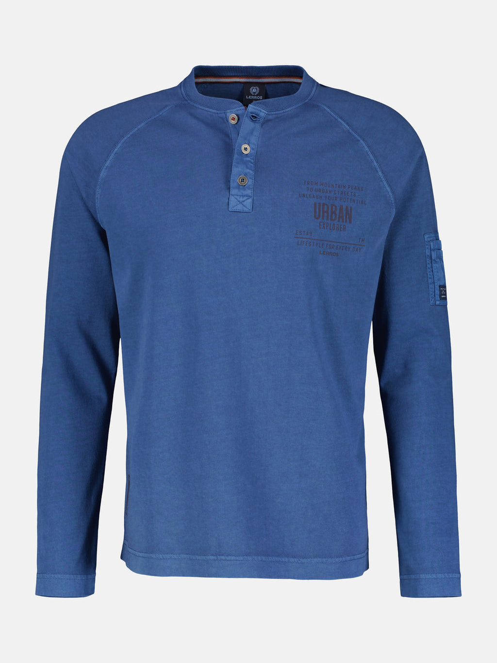 Lerros  Shirt met serafino kraag