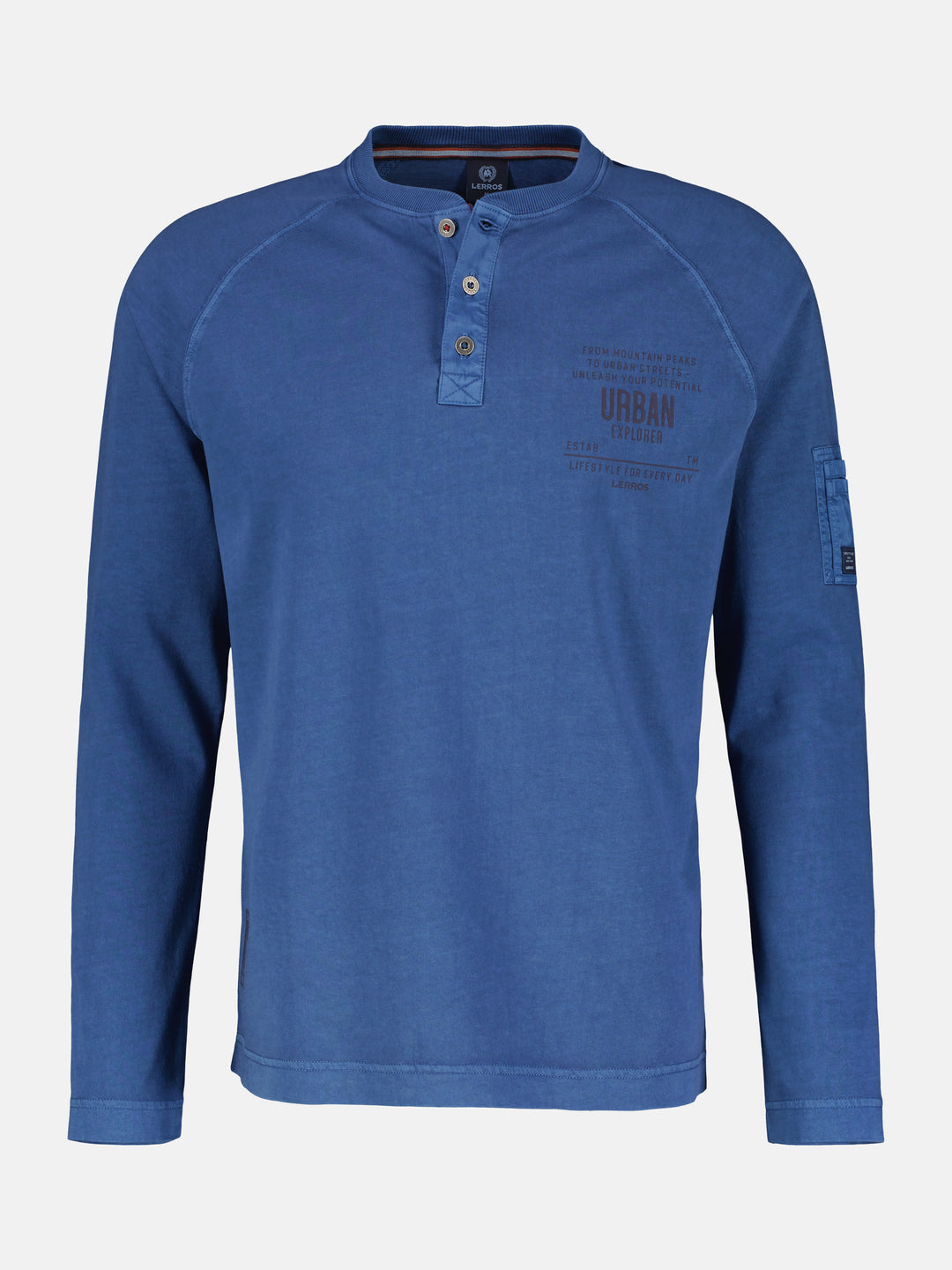 Lerros  Shirt met serafino kraag