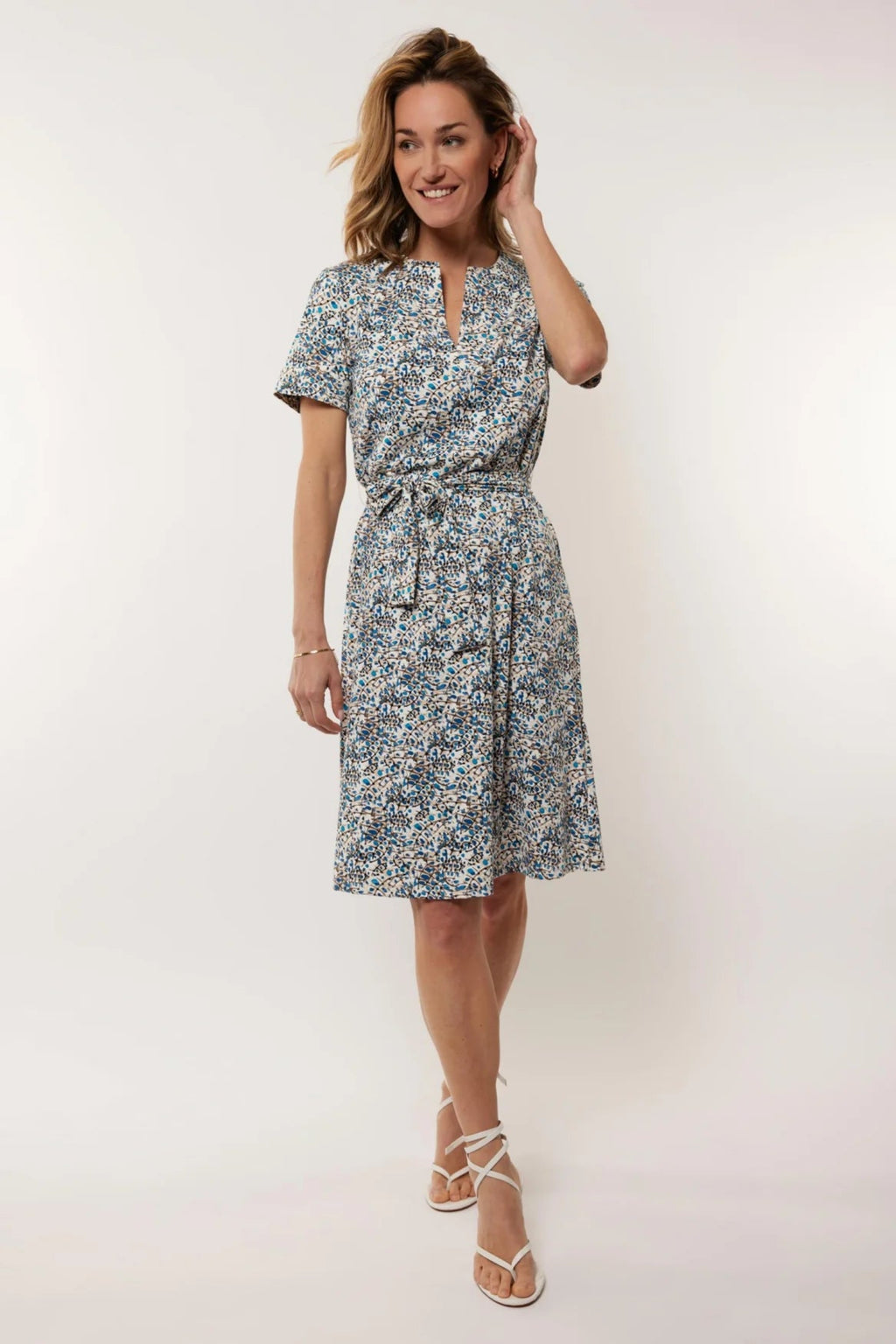 Donna Jurk offwhite/ korenblauw