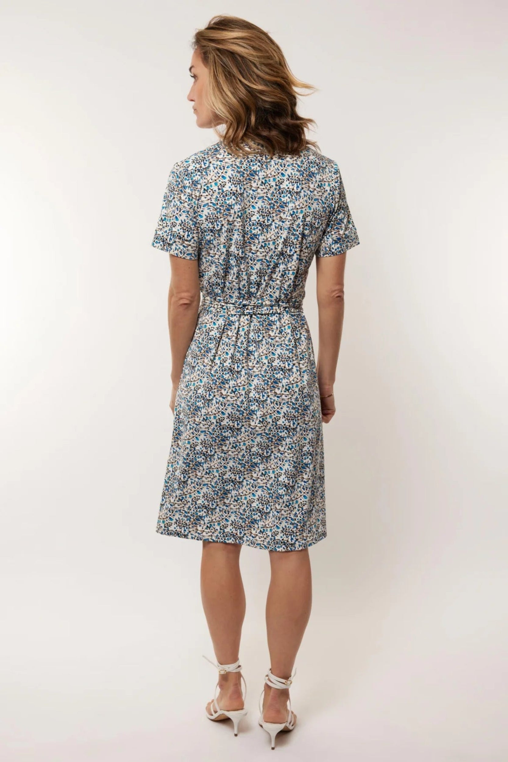 Donna Jurk offwhite/ korenblauw