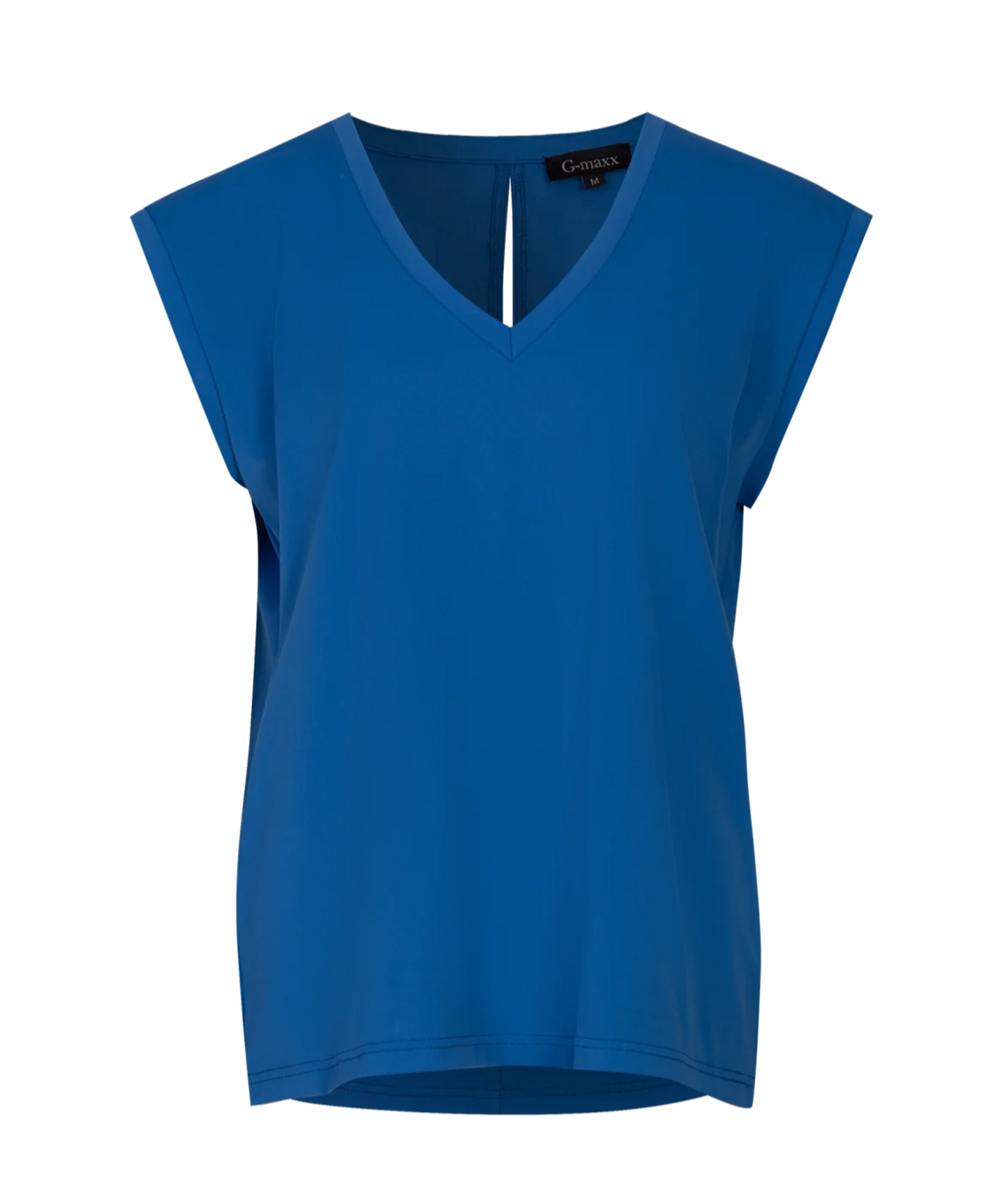 Zade top Korenblauw