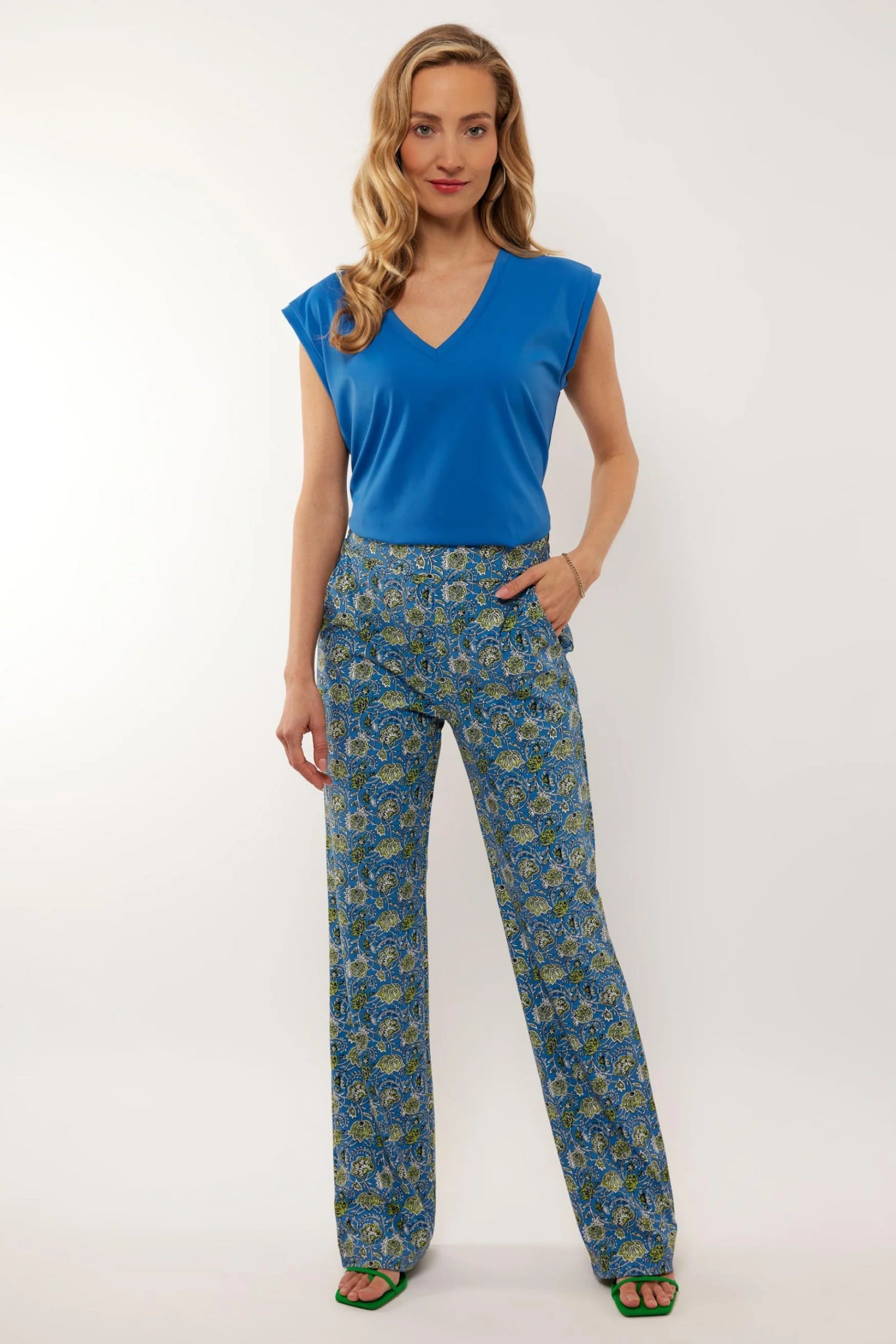 Zade top Korenblauw