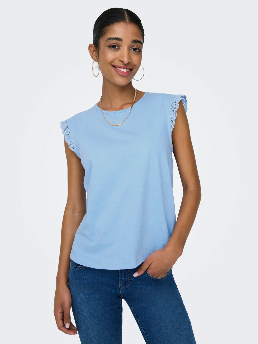 JDYSALVA LIFE S/L CROCHET TOP