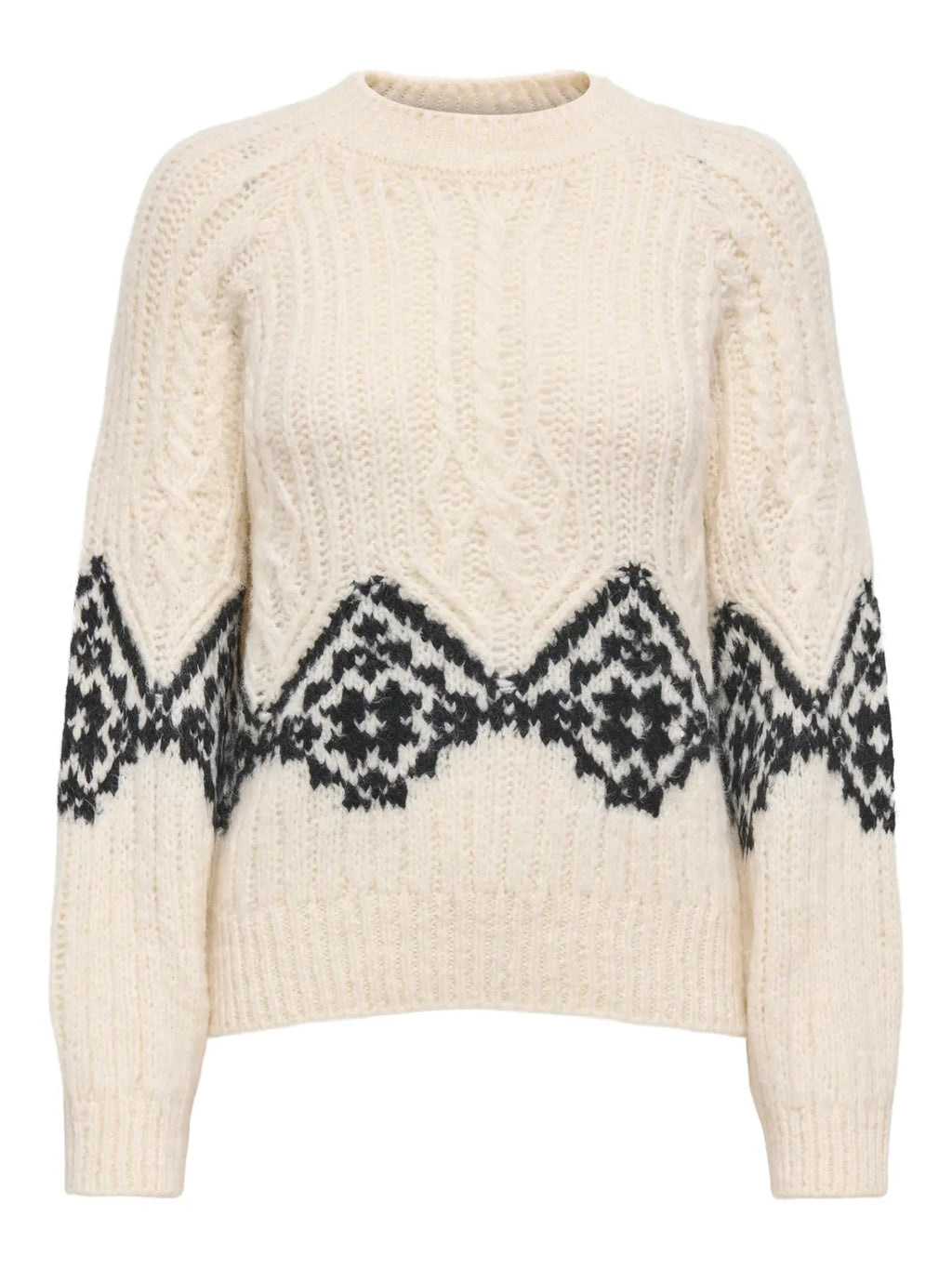 JDYNAOMI L/S RAGLAN JACQ CABLE PULL