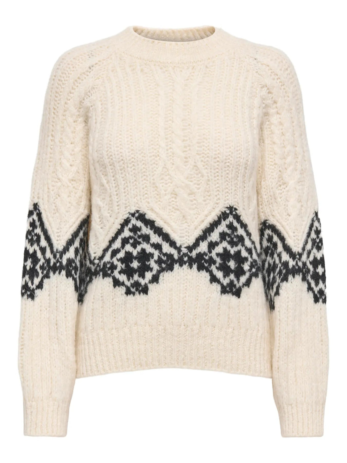 JDYNAOMI L/S RAGLAN JACQ CABLE PULL