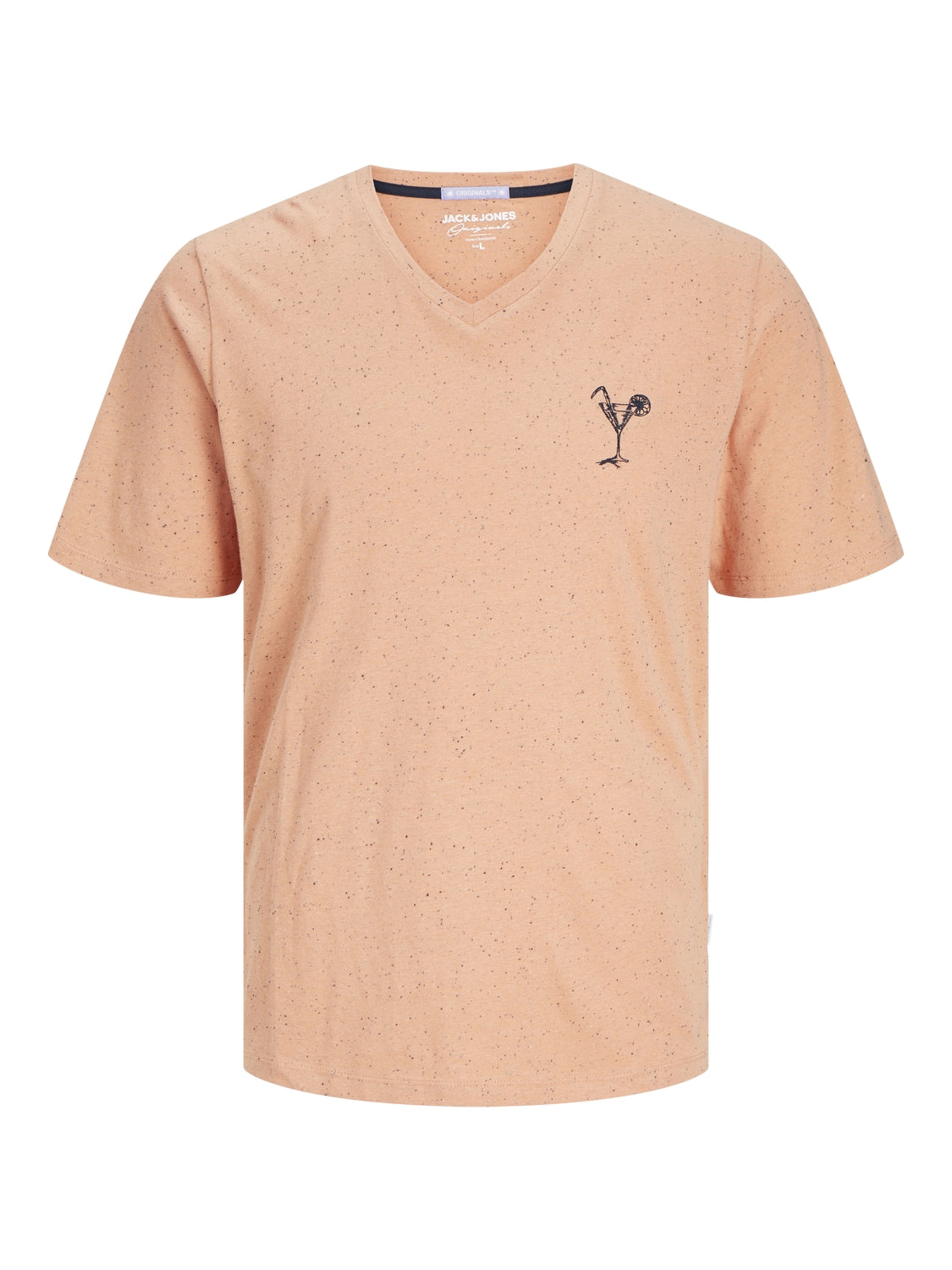 JORPALM EMB TEE SS V-NECK