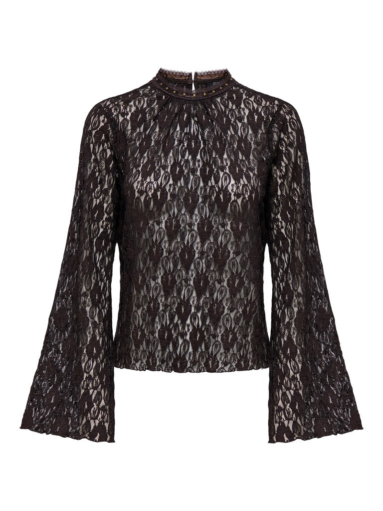 JDYGALLAS L/S DETAIL LACE TOP JRS