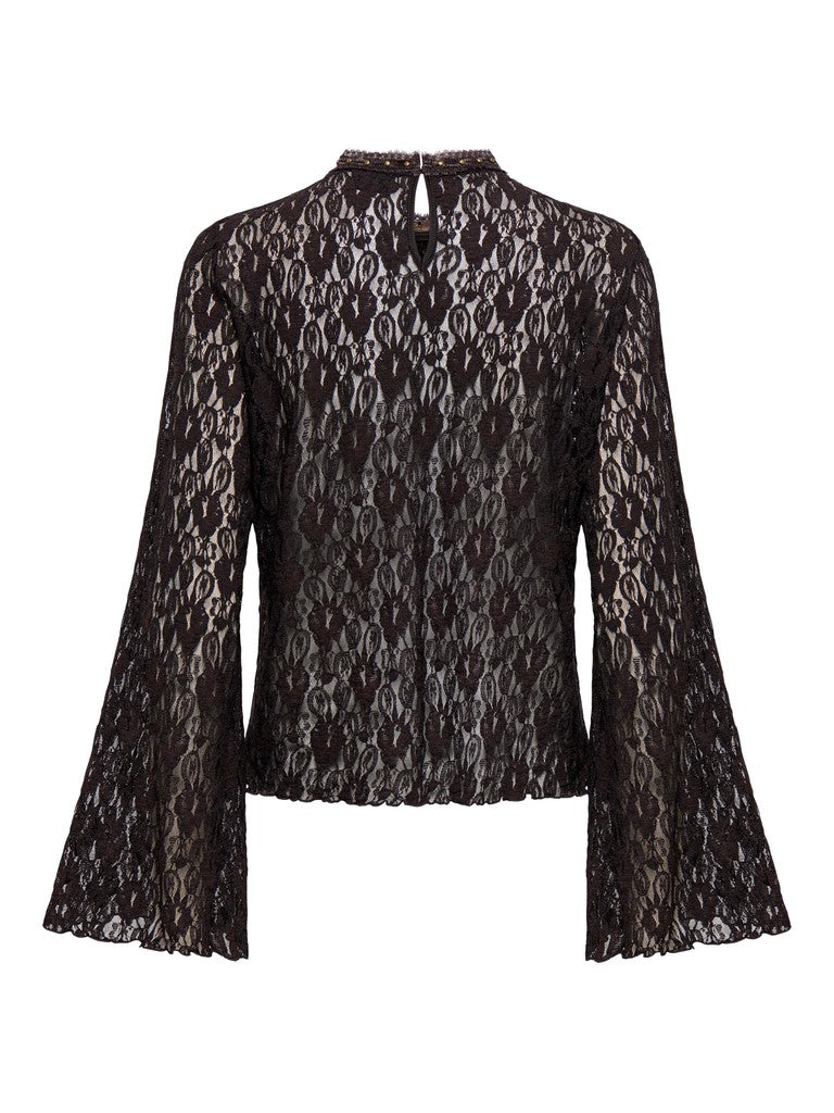 JDYGALLAS L/S DETAIL LACE TOP JRS