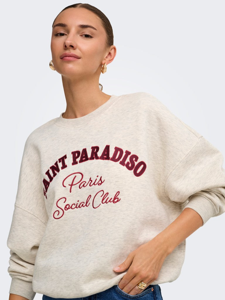 JDYMESA L/S O-NK EMB SWEAT