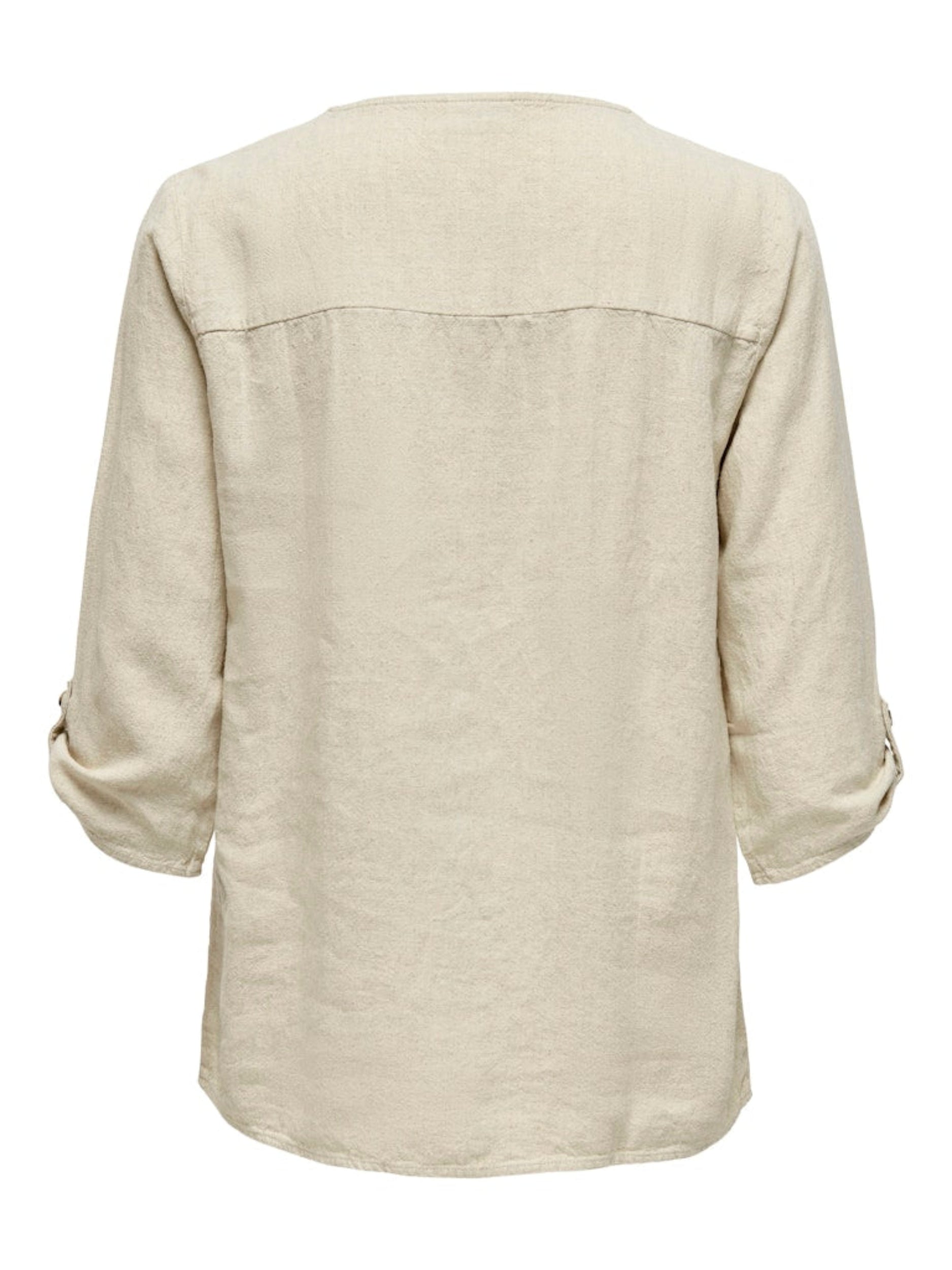 JDYSAY 3/4 LINEN V-NECK TOP