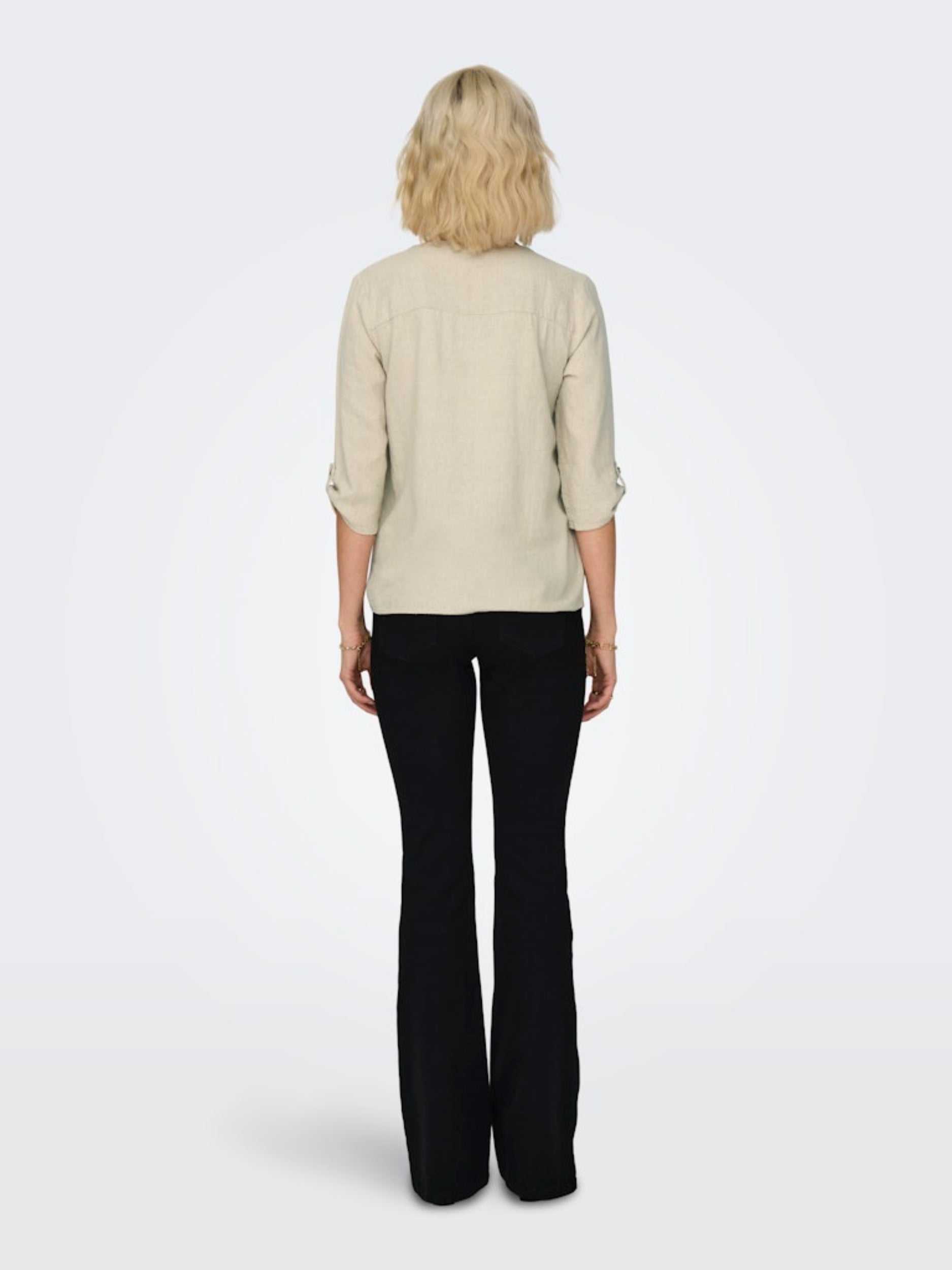 JDYSAY 3/4 LINEN V-NECK TOP