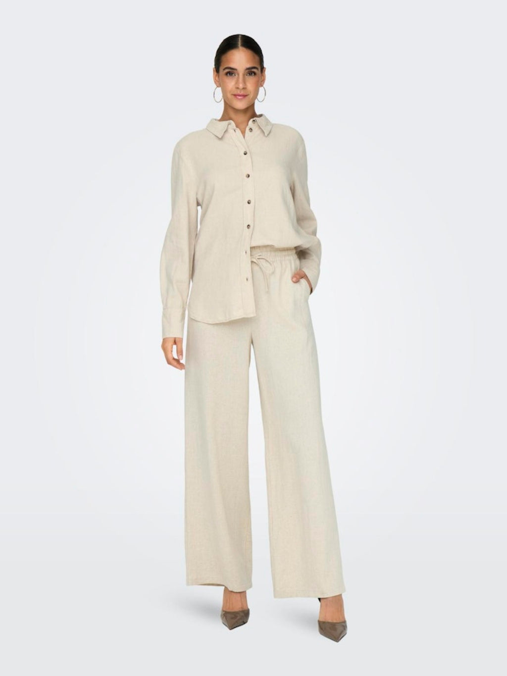 JDYSAY HW LINEN WIDE PANT