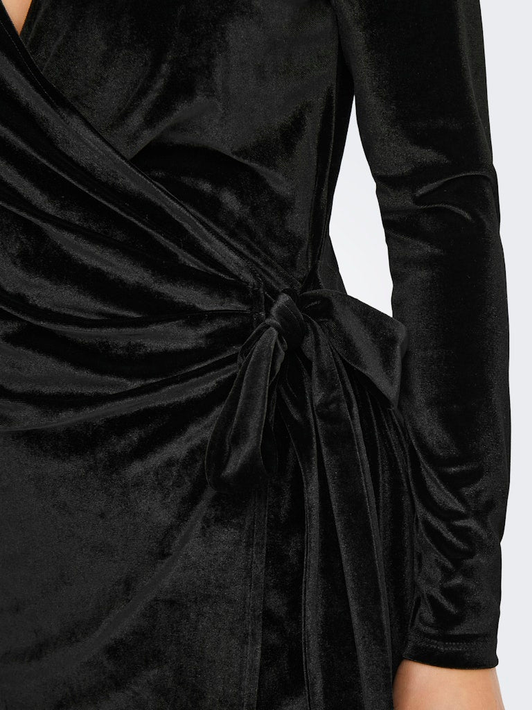 JDYSANDY L/S VELVET WRAP DRESS