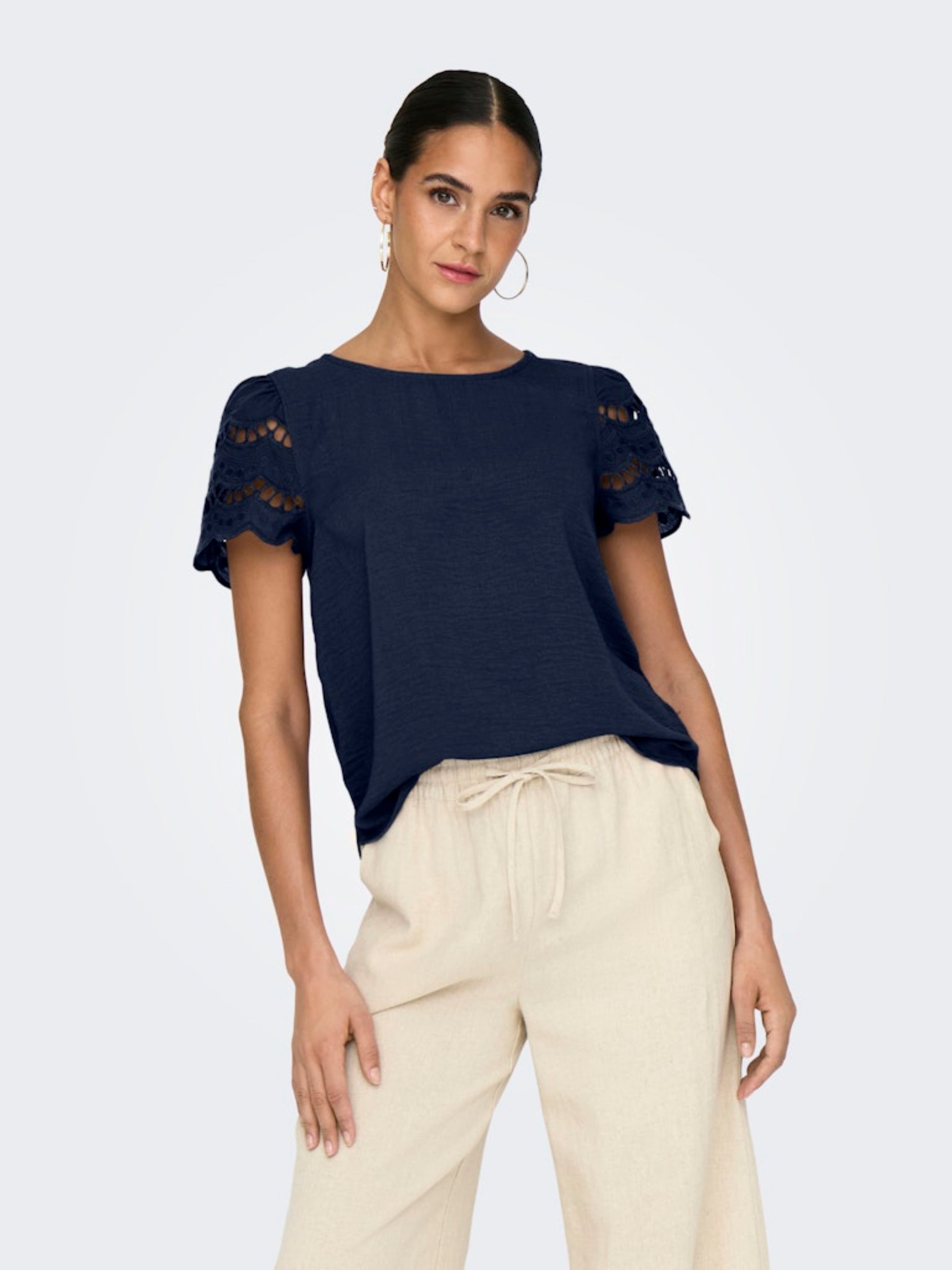 JDYHANNAH LIFE S/S LACE TOP