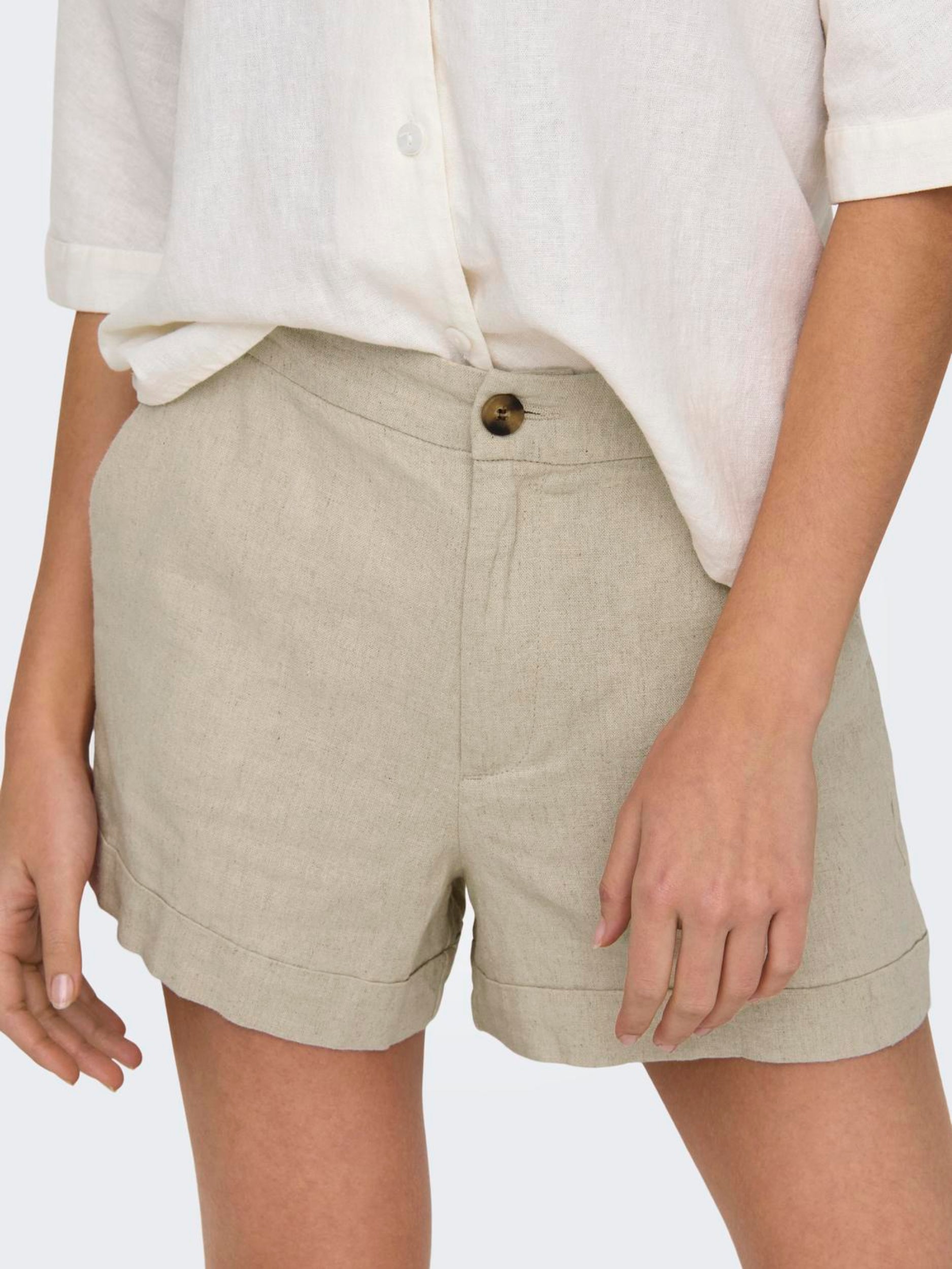 JDYSAY HW LINEN FOLD-UP SHORTS
