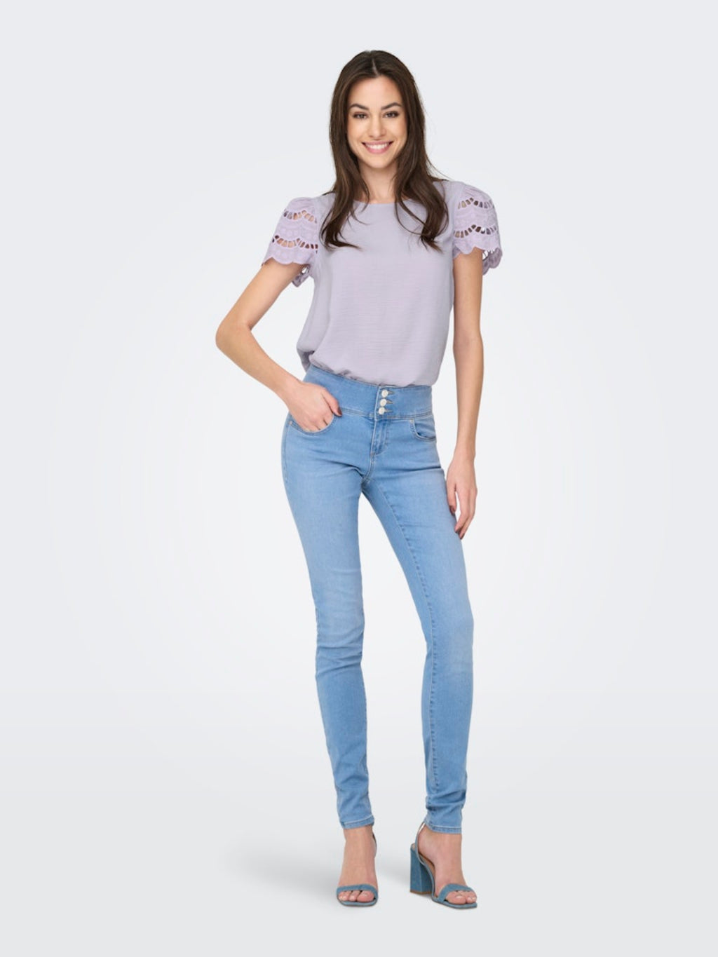 JDYHANNAH LIFE S/S LACE TOP