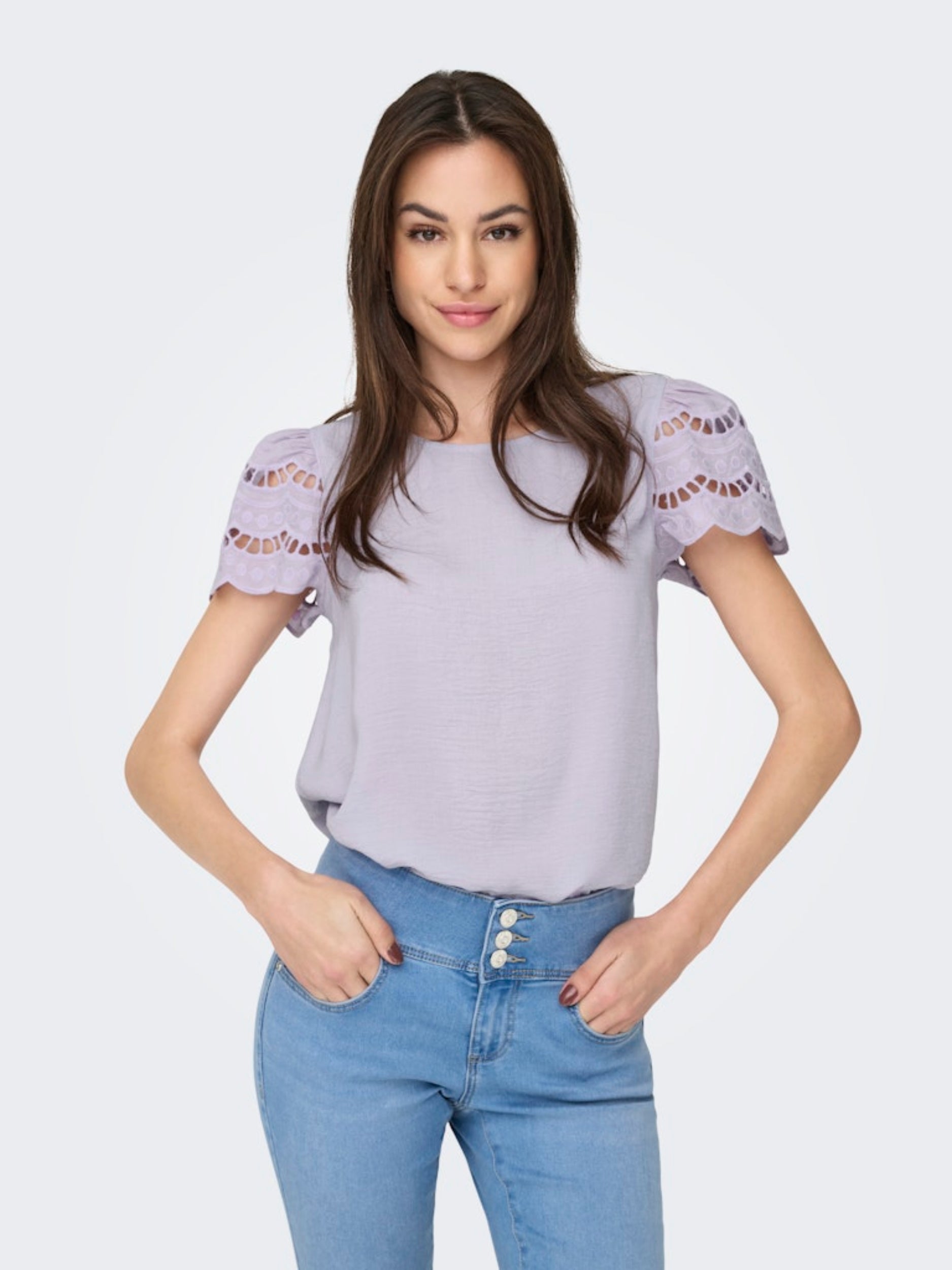 JDYHANNAH LIFE S/S LACE TOP