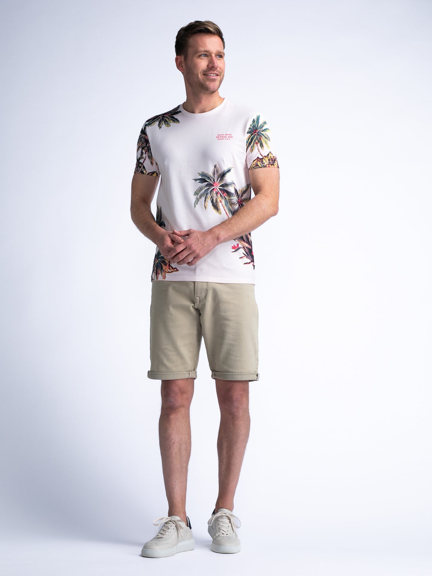 Men T-Shirt met botanische print