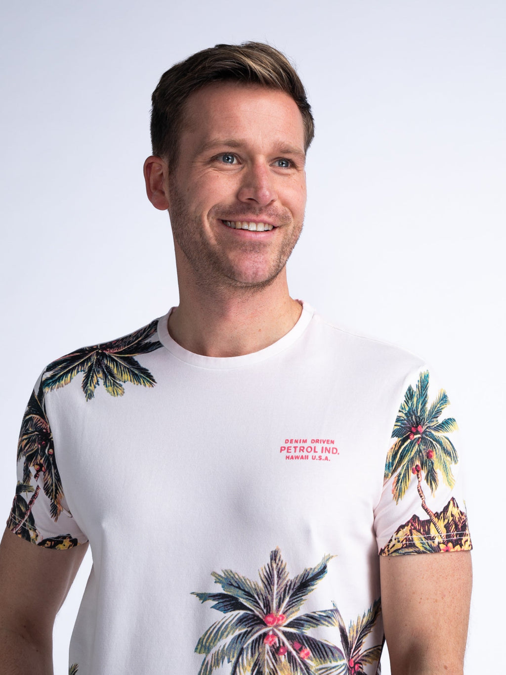 Men T-Shirt met botanische print