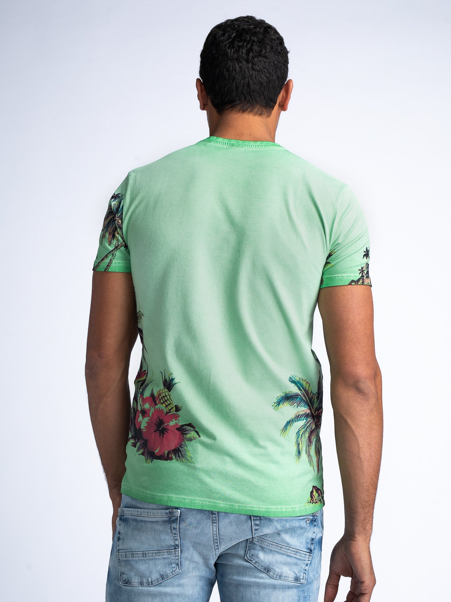 Men T-Shirt met botanische print