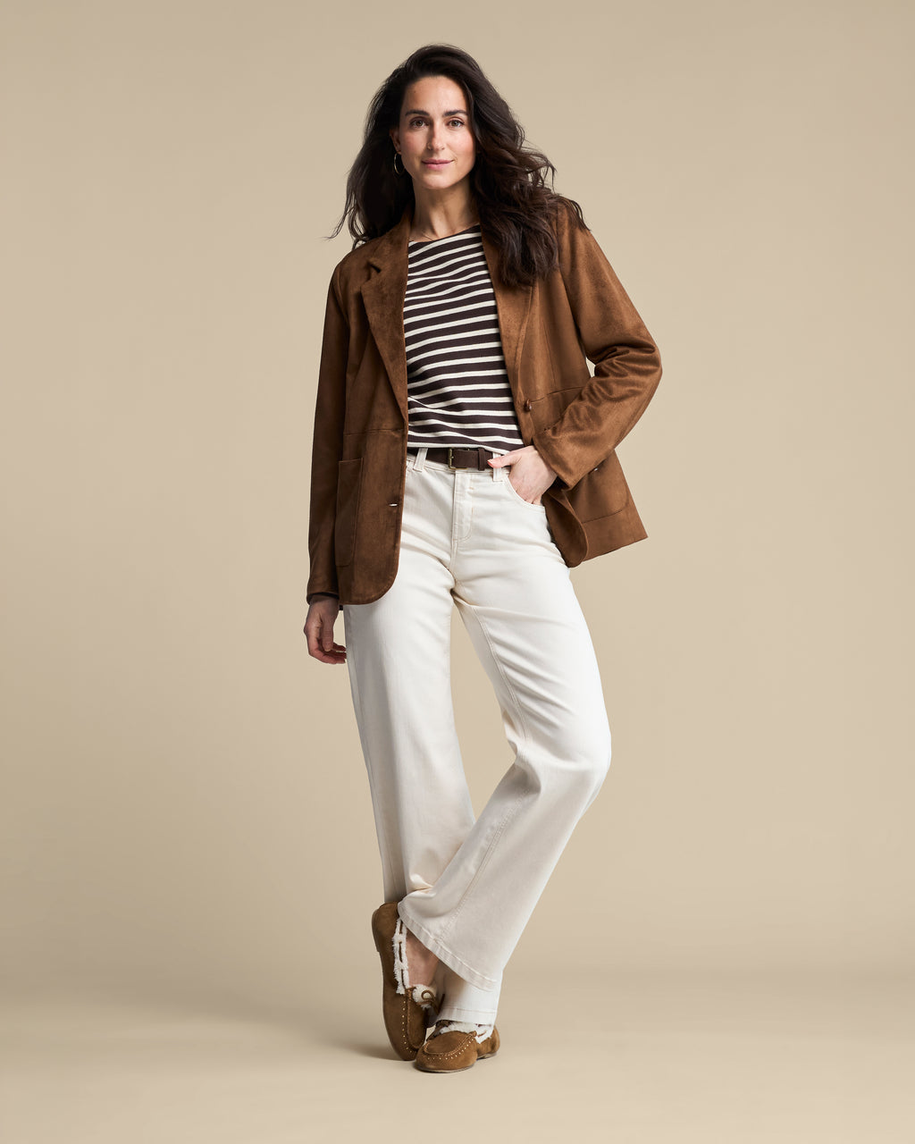Blazer suedine praline