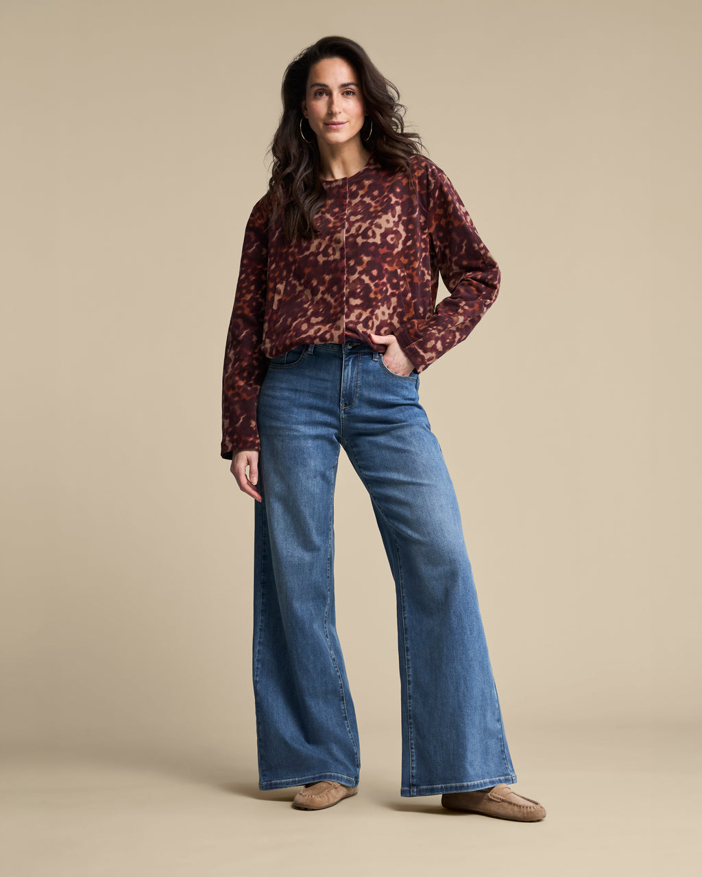 Avy printed corduroy multi burgundy