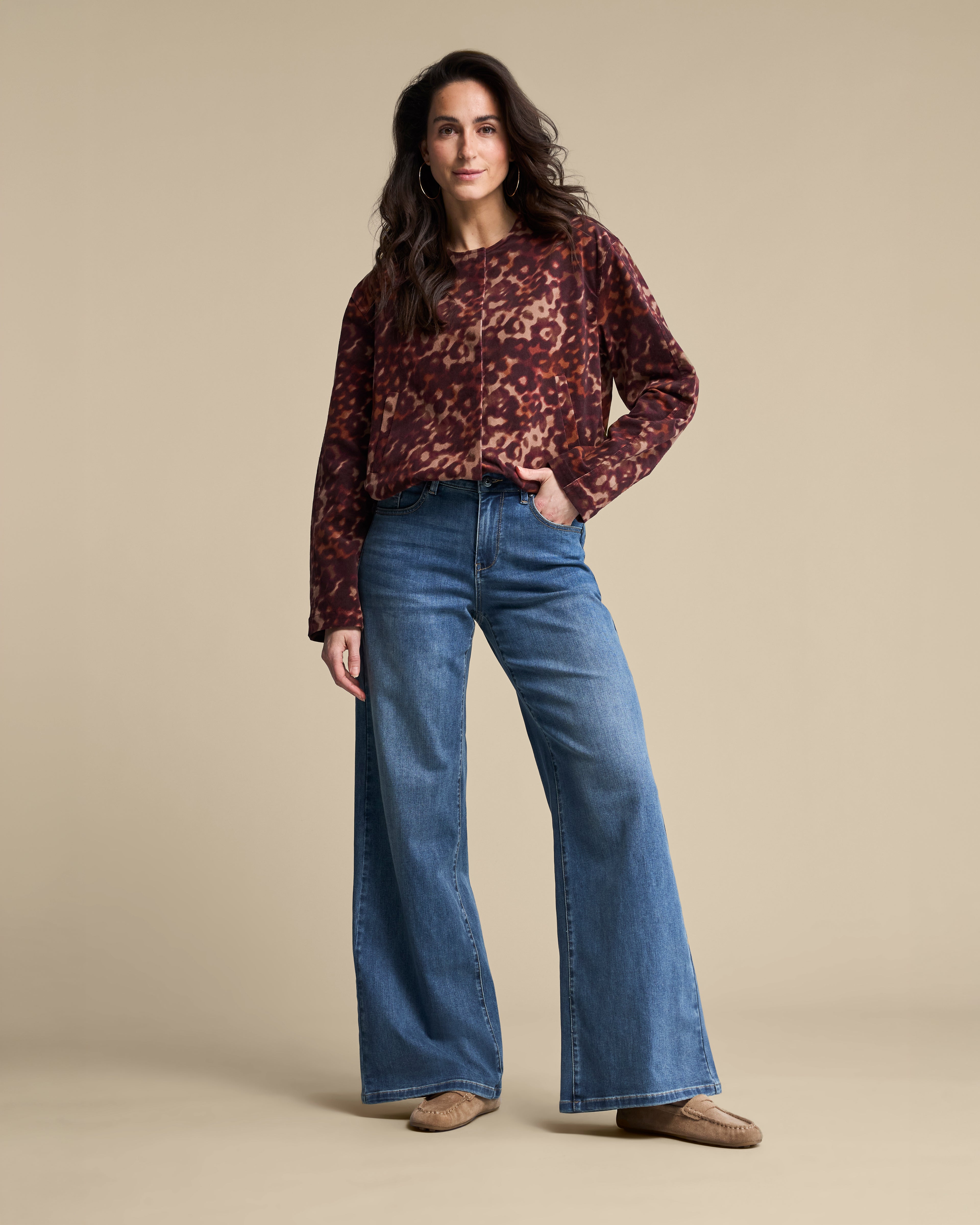 Avy printed corduroy multi burgundy