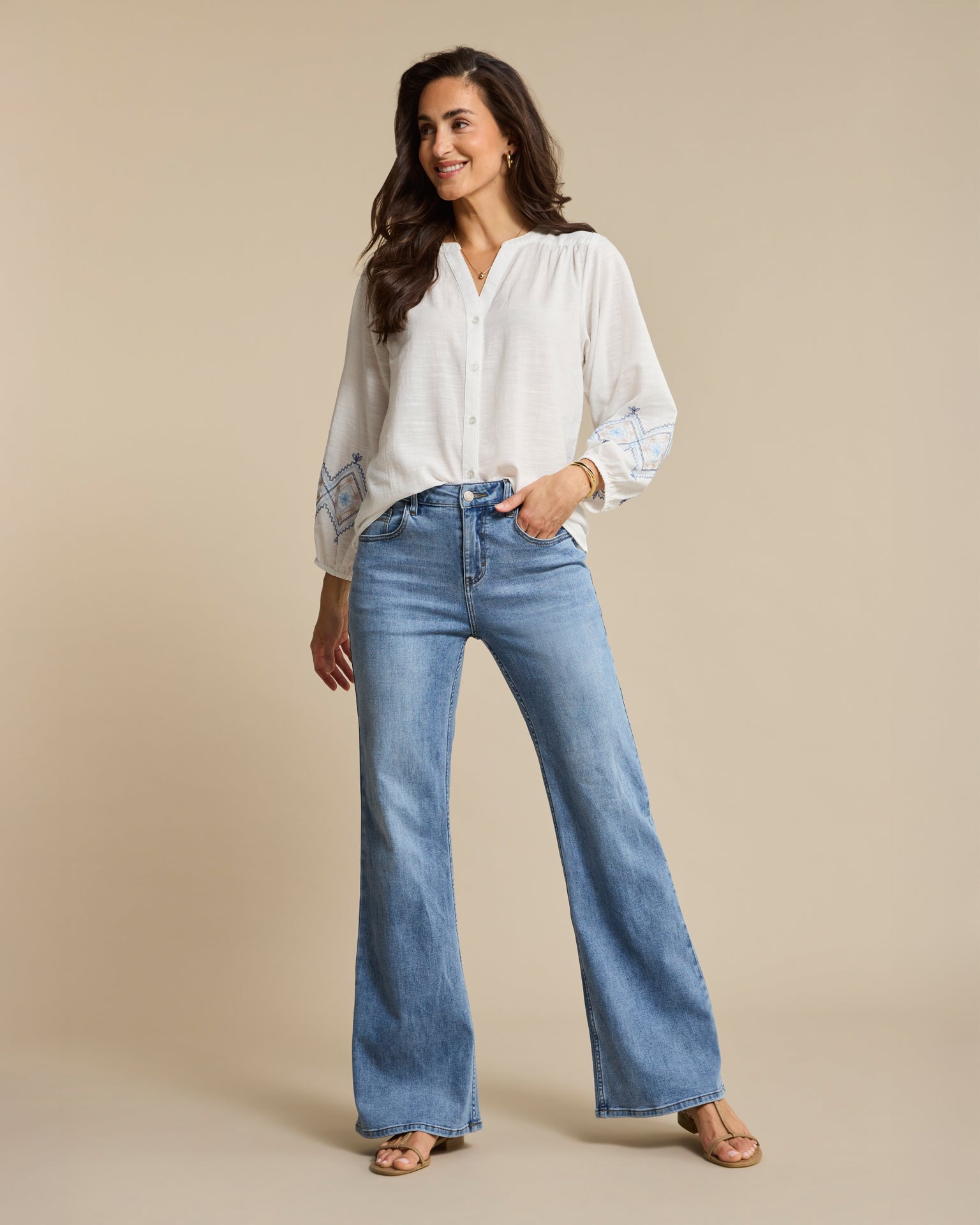 Brielle Flare Denim lightstone