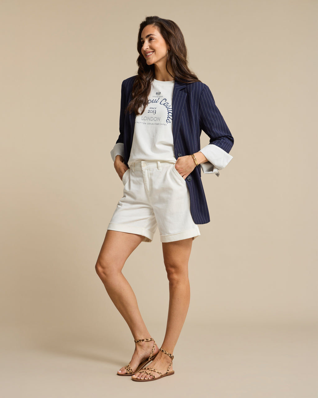 Blazer Palazzo Pinstripe Dark Blue