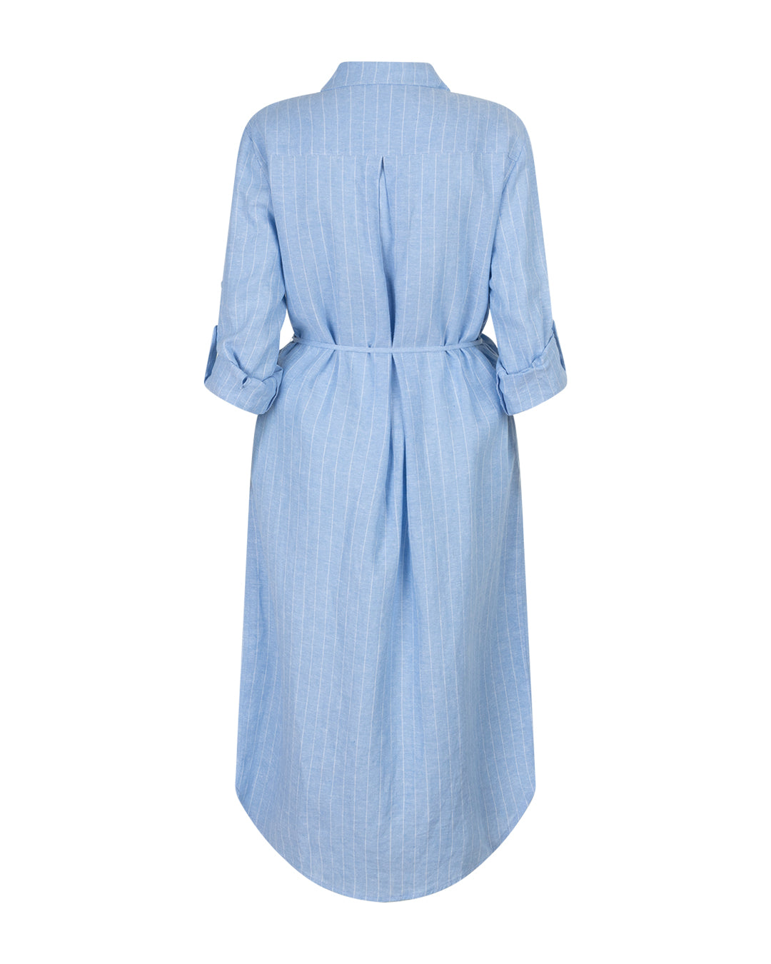 Shirtdress Linen/Visco Pinstripe Light Blue