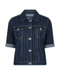 Jackie Short Sleeve Denim Pinstripe rinse