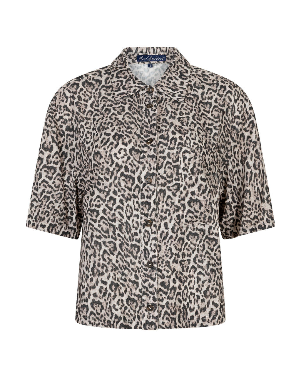 Nora Blouse Linen Leopard pebble