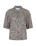 Nora Blouse Linen Leopard pebble
