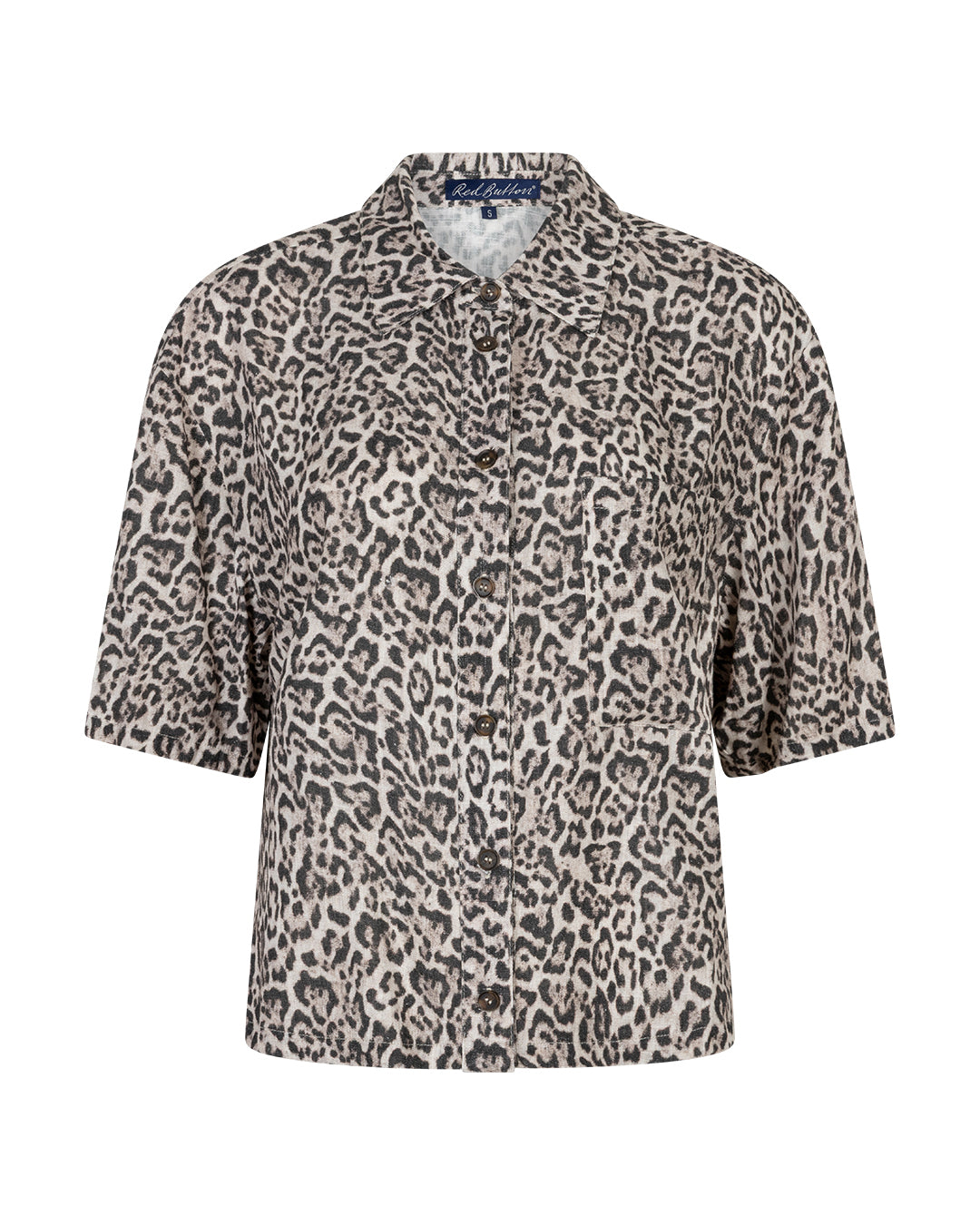 Nora Blouse Linen Leopard pebble