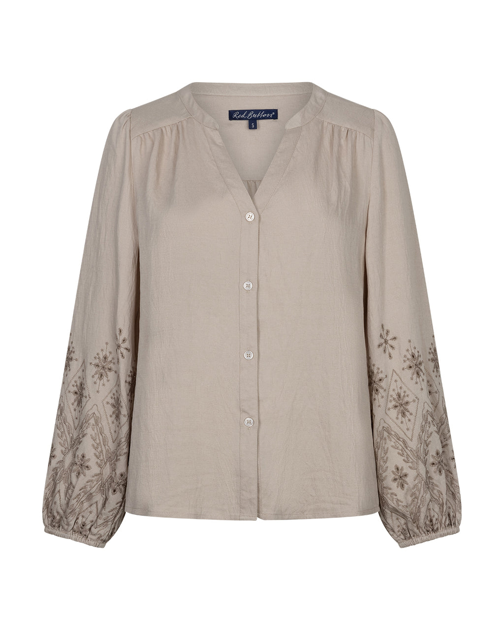 Blouse embroidery Light truffle