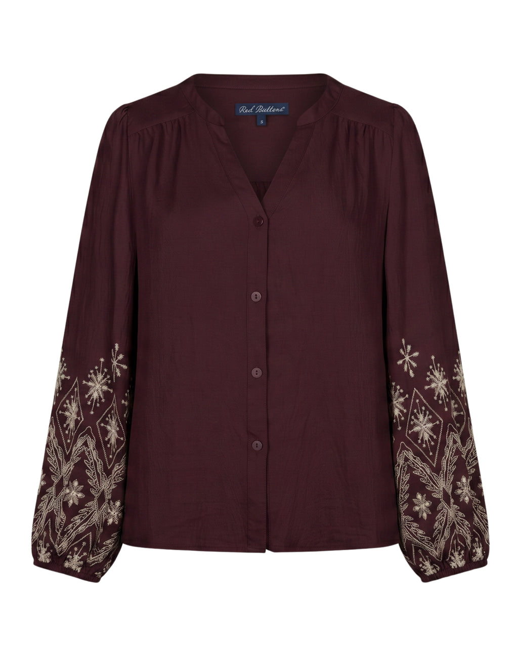 Blouse embroidery burgundy