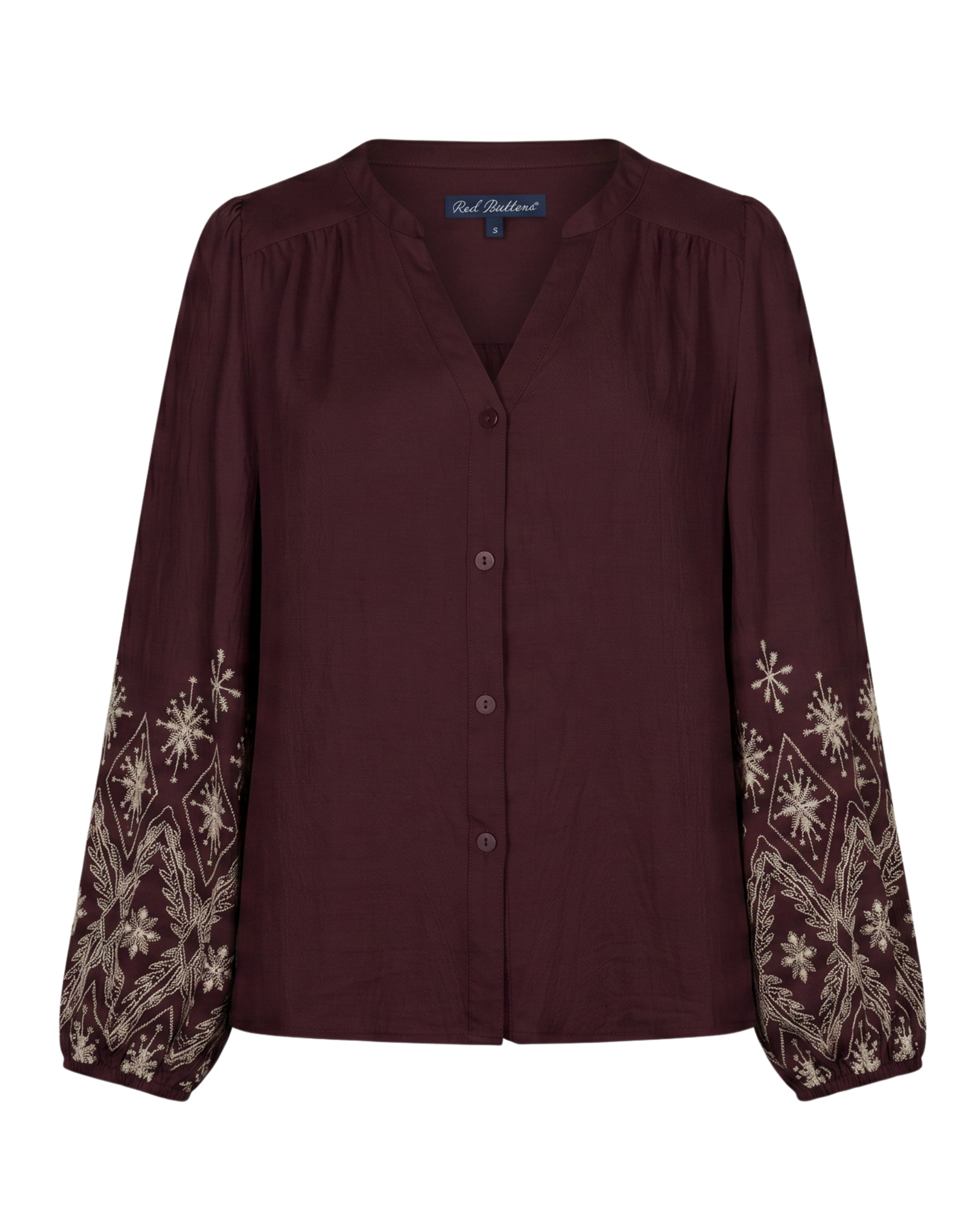 Blouse embroidery burgundy