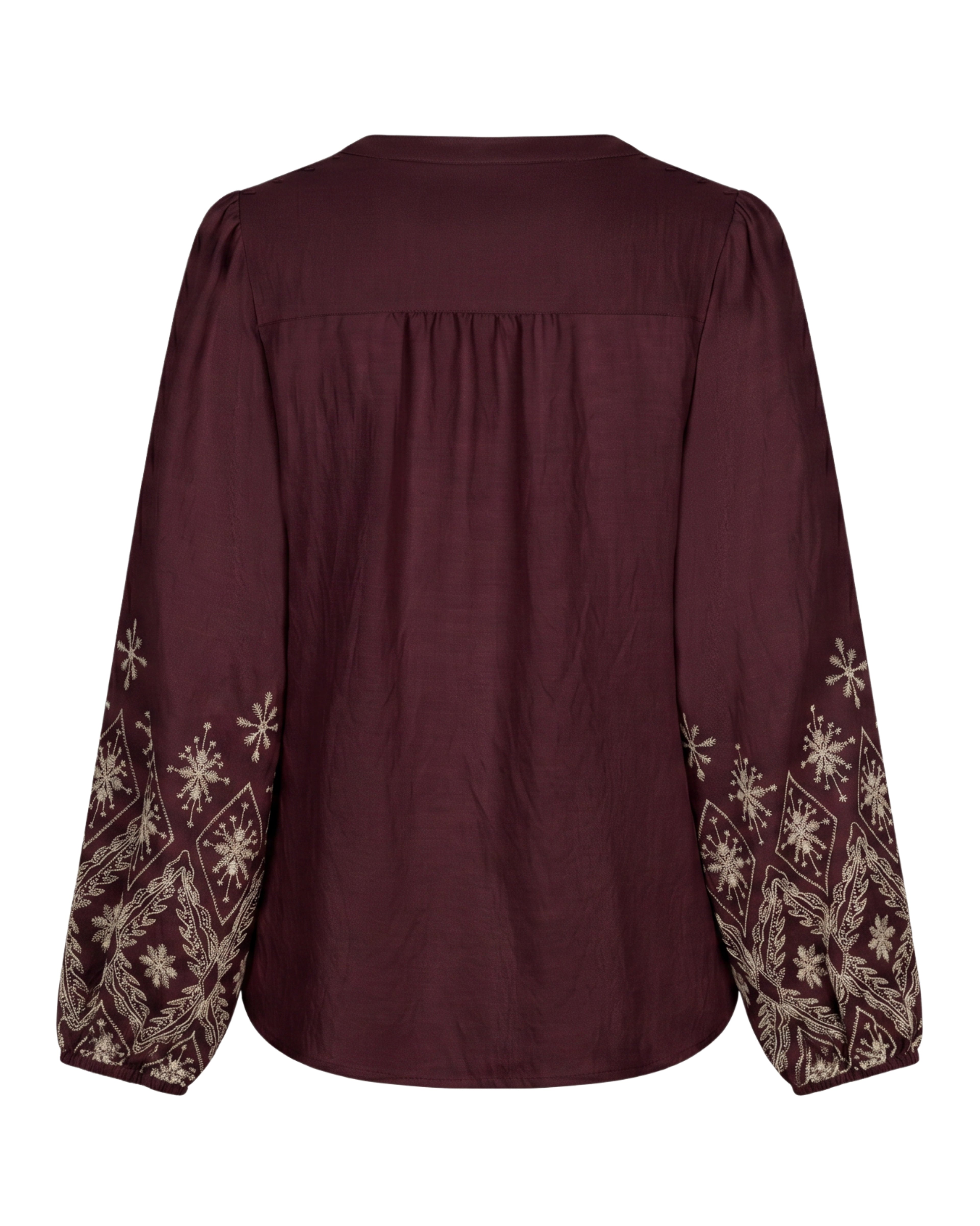 Blouse embroidery burgundy