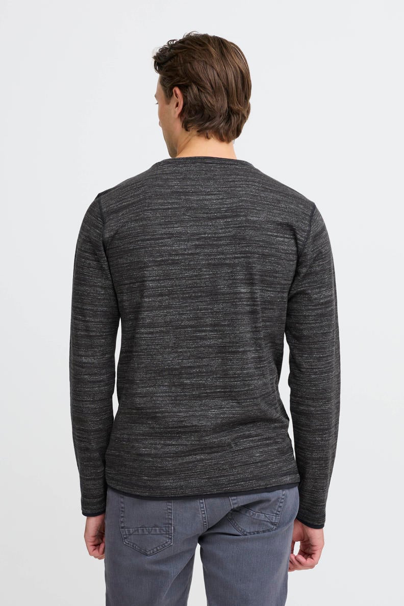 Gemêleerde longsleeve antraciet